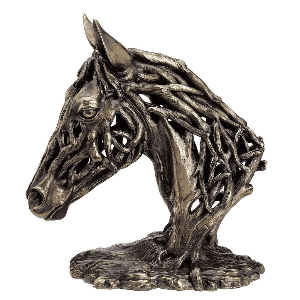 Genesis Ireland-Large driftwood style horse head sculpture-Bronze Colour-QQ009